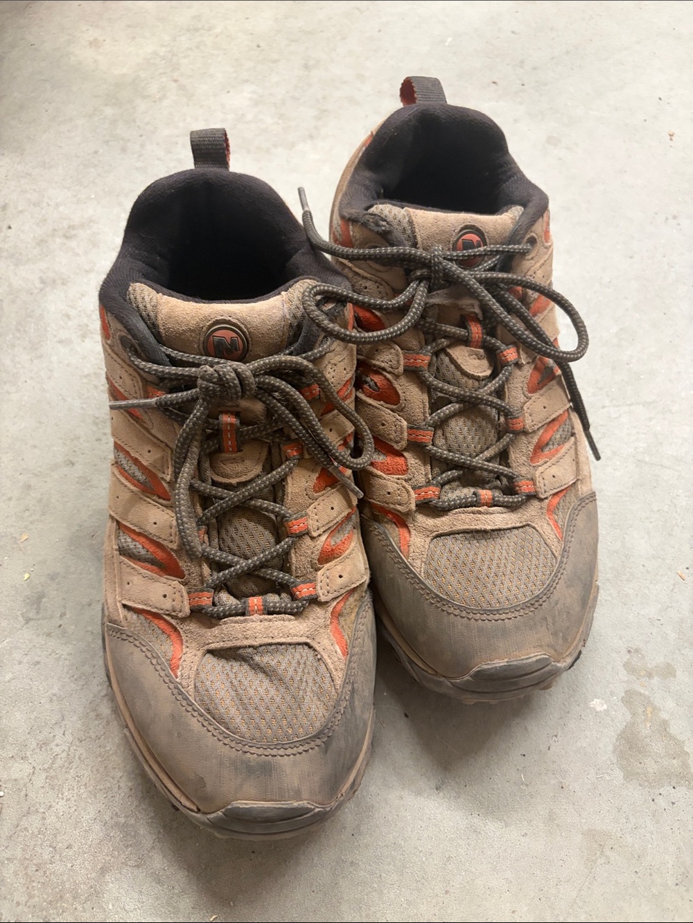 Merrell Brown and Orange Men's Hiking Boots